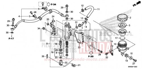 REAR BRAKE MASTER CYLINDER (CBR1000RR/S) CBR1000SG de 2016